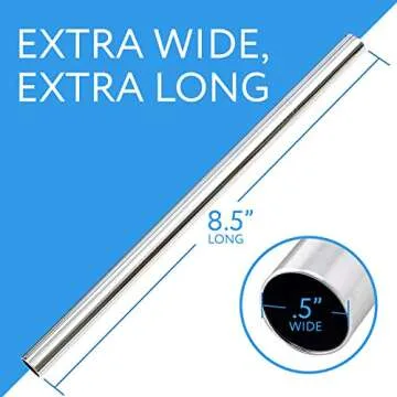 Impresa Stainless Steel Boba Straw Set - 10 Pack - Great for Bubble and Boba Tea, Smoothies, or Shak...