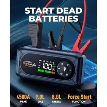 YaberAuto Jump Starter with Air Compressor 4500A 150PSI – The Ultimate Roadside Companion