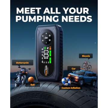 YaberAuto Jump Starter & Air Compressor 4500A Portable