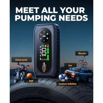 YaberAuto Jump Starter & Air Compressor 4500A Portable