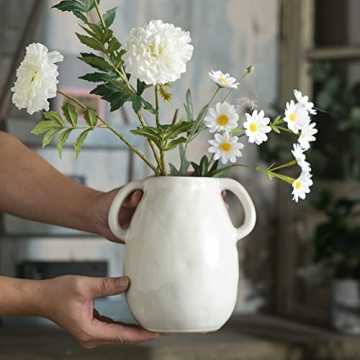 Elegant Tanvecle White Ceramic Vase for Home Decor