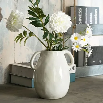 Elegant Tanvecle White Ceramic Vase for Home Decor