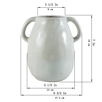 Elegant Tanvecle White Ceramic Vase for Home Decor