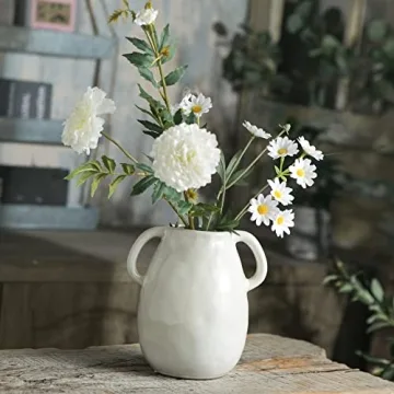Elegant Tanvecle White Ceramic Vase for Home Decor