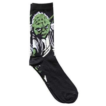 Darth Vader and Yoda Crew Socks for Men - 2 Pair Pack