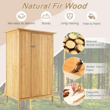 Goplus Outdoor Storage Cabinet - Stylish Garden Shed