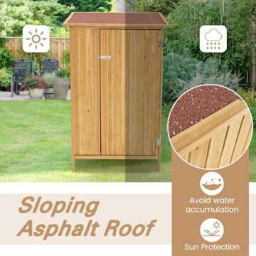 Goplus Outdoor Storage Cabinet - Stylish Garden Shed