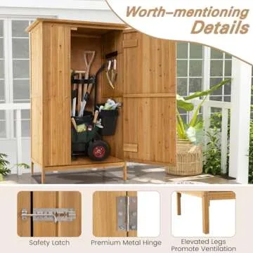 Goplus Outdoor Storage Cabinet - Stylish Garden Shed