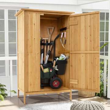 Goplus Outdoor Storage Cabinet - Stylish Garden Shed
