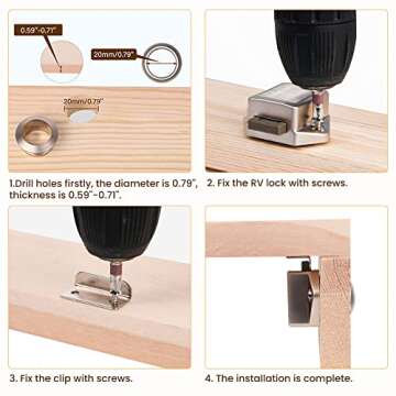 RDEXP Keyless Locks for RVs and Cabinets Set of 5