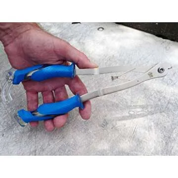 Cuda 10.5-Inch Fish Hook Steel Wire Cutter with Locking Spring-Action Handles, Blue, (18178)