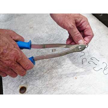 Cuda 10.5-Inch Fish Hook Steel Wire Cutter with Locking Spring-Action Handles, Blue, (18178)