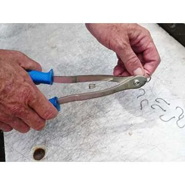 Cuda 10.5-Inch Fish Hook Steel Wire Cutter with Locking Spring-Action Handles, Blue, (18178)