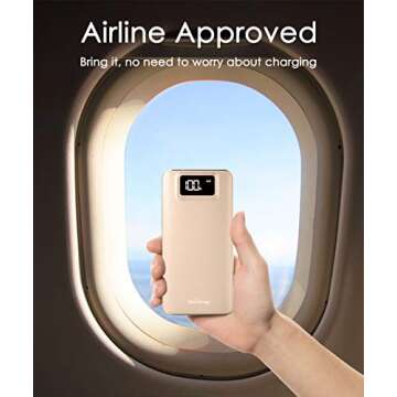 Uni-Yeap 11000mAh Battery Charger Power Bank with High Speed and Flashlight with LCD Screen Compatible for iPhone 11 Xs Xr X 8 7 6s 6 iPad Samsung Galaxy and All Smart Phone (Gold)