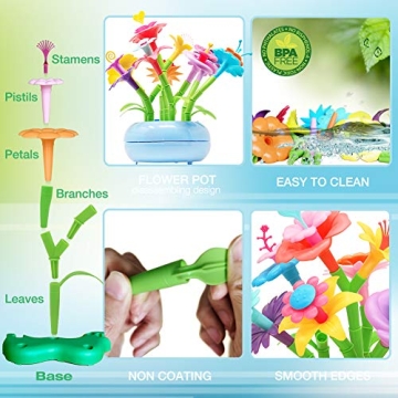 BIRANCO Flower Garden Building Set for Ages 3-6