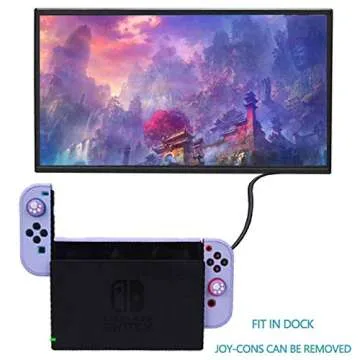 Dockable Case for Nintendo Switch - COMCOOL 3 in 1 Protective Cover Case for Nintendo Switch and Joy-Con Controller with Screen Protector and Thumb grips - Purple