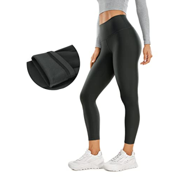 CRZ YOGA Women's Thermal Fleece Lined High Waisted Leggings - Ultimate Winter Comfort