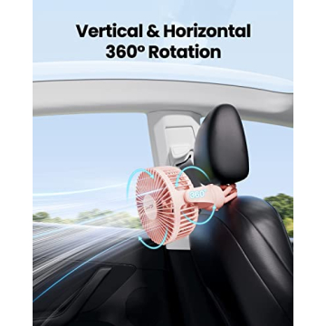 Gaiatop Mini Portable Stroller Fan, Battery Operated Small Clip on Fan, Detachable 3 Speed Rechargeable 360° Rotate Flexible Tripod Handheld Desk Cooling Fan for Car Seat Crib Treadmill Travel Pink