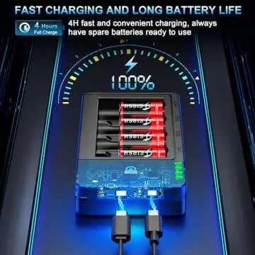 CR123A Rechargeable Batteries 8 Packs, 3.7V Lithium Rechargeable Batteries with Charger for Arlo Wireless Security Cameras VMC3030 VMK3200 VMS3330 3430 3530 and Flashlights