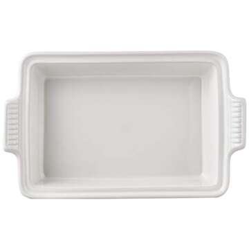 Le Creuset Stoneware Heritage Covered Rectangular Casserole, 4 qt. (12" x 9"), White