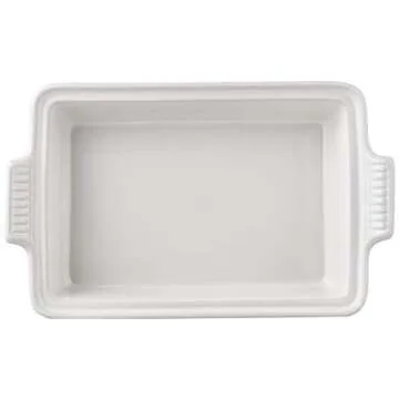Le Creuset Stoneware Heritage Covered Rectangular Casserole, 4 qt. (12" x 9"), White