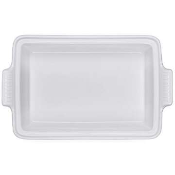 Le Creuset Stoneware Heritage Covered Rectangular Casserole, 4 qt. (12" x 9"), White