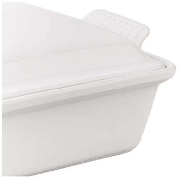 Le Creuset Stoneware Heritage Covered Rectangular Casserole, 4 qt. (12" x 9"), White