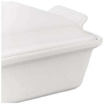 Le Creuset Stoneware Heritage Covered Rectangular Casserole, 4 qt. (12" x 9"), White