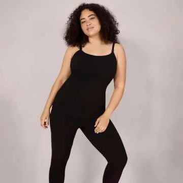 Motherhood Maternity Women's Clip Down Nursing Tank Top Cami with Adjustable Straps for Breastfeeding, Black, Large