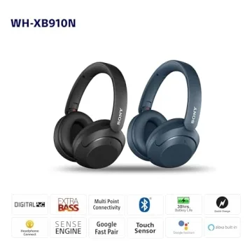 Sony WH-XB910N Extra BASS Wireless Bluetooth Headphones
