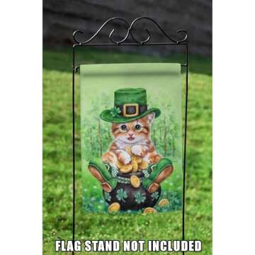 Clover Kitty St.Patrick's Day Garden Flag for All