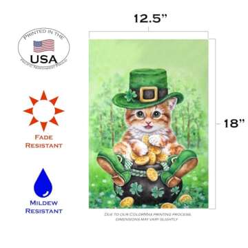 Clover Kitty St.Patrick's Day Garden Flag for All