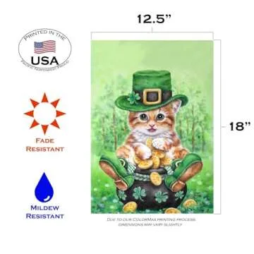 Clover Kitty St.Patrick's Day Garden Flag for All