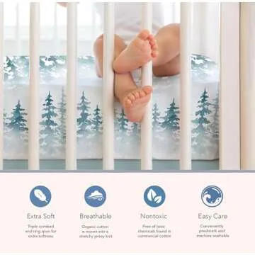 Organic Cotton Fitted Sheets for Cribs - Soft and Safe