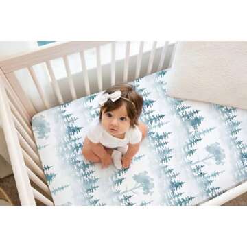 100% Organic Cotton Fitted Sheets for Standard Crib and Toddler Mattresses/Pads 28” x 52” and up to 6” Thick. Boys and Girls. Fits, Dream On Me, Lullaby, Safety 1st, Newton, and Other Brands.