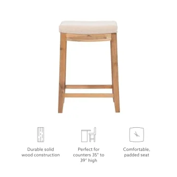Stylish Linon Kingston Acacia Counter Stool For Your Home