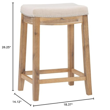Stylish Linon Kingston Acacia Counter Stool For Your Home