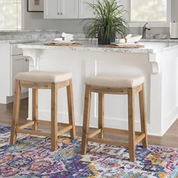 Stylish Linon Kingston Acacia Counter Stool For Your Home