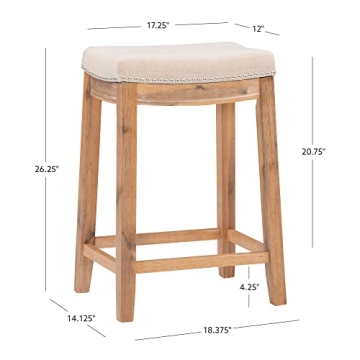 Stylish Linon Kingston Acacia Counter Stool For Your Home