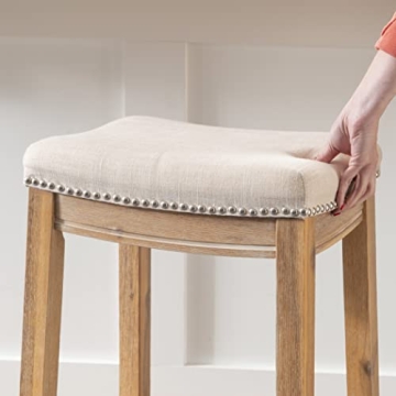 Stylish Linon Kingston Acacia Counter Stool For Your Home