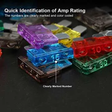 CrocSee 250 Pieces Car Fuses Assortment Kit - Blade-Type Fuses