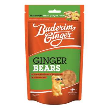 Australian Buderim Ginger Gummy Bears, 7 Ounce.