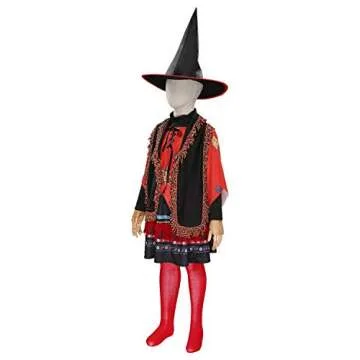 Taeyue Kids Girls Dani Dennison Costume Halloween Witch Cosplay Dress Suit with Hat,Large Red