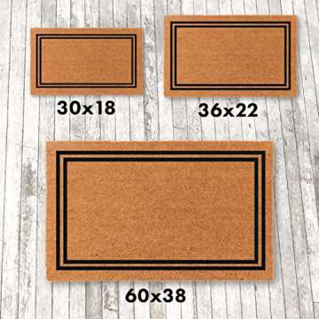 COCO MATS 'N MORE Coir Personalized Doormat Monogrammed, USA (22” x 36”, Black) Vinyl Backing | ...
