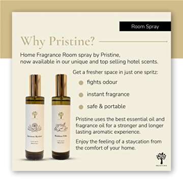 PRISTINE Maldives Villa/Inspired by Marriott Hotel Linen & Room Spray Air Freshener, Made With Essential Oils, Grapefruit, Apple, Ocean Breeze Scent, 3.4oz Pillow Spray