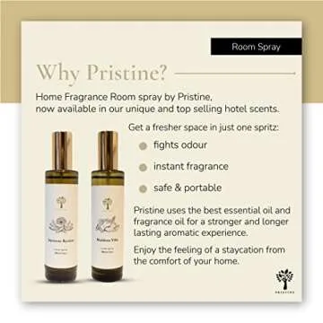 PRISTINE Maldives Villa/Inspired by Marriott Hotel Linen & Room Spray Air Freshener, Made With Essential Oils, Grapefruit, Apple, Ocean Breeze Scent, 3.4oz Pillow Spray