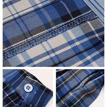 Women's A-line Kilt Plaid High Waist School Uniform Costumes (Blue Mixed White Black 16)