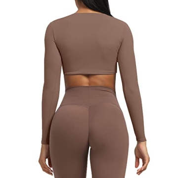 Aoxjox Long Sleeve Crop Top for Women - Stylish & Comfortable