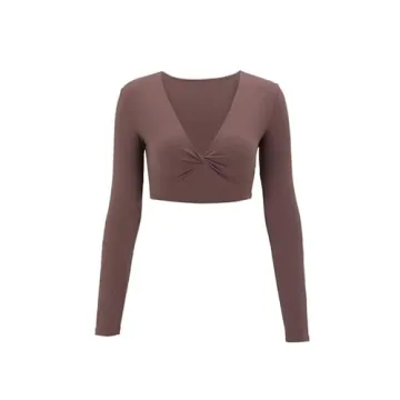 Aoxjox Long Sleeve Crop Top for Women - Stylish & Comfortable