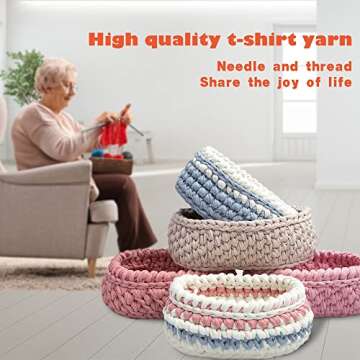 400g T-Shirt Yarn Elastic Fabric Crochet Cloth Yarn for DIY Knitting, 130 Yards Spaghetti Yarn Thick Knitting Yarn for Hand DIY Bag Basket Cushion Crocheting Projects,Home Decor(Grey)